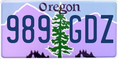 OR license plate 989GDZ