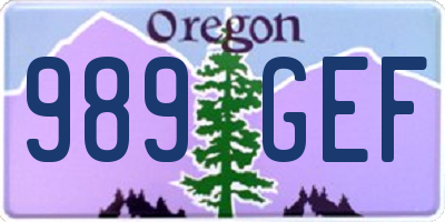 OR license plate 989GEF