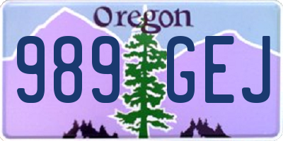 OR license plate 989GEJ