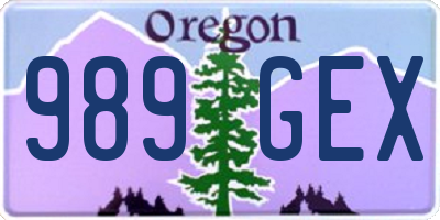 OR license plate 989GEX