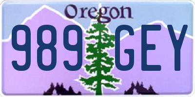 OR license plate 989GEY
