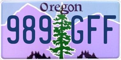 OR license plate 989GFF