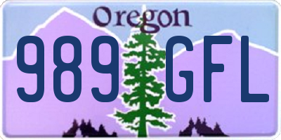 OR license plate 989GFL