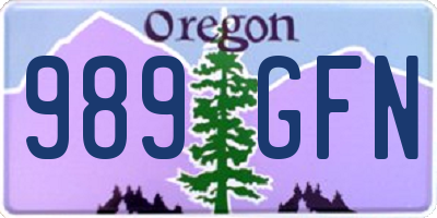 OR license plate 989GFN