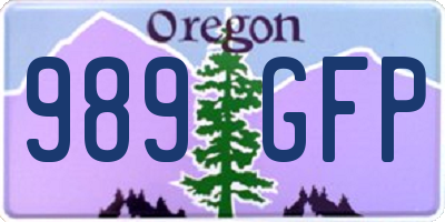 OR license plate 989GFP