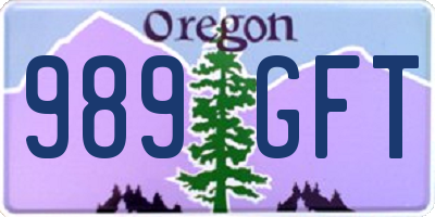 OR license plate 989GFT