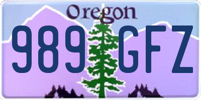 OR license plate 989GFZ