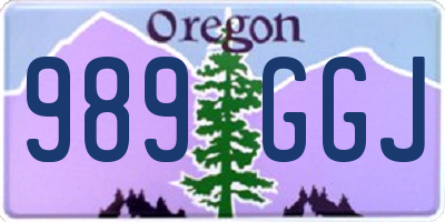 OR license plate 989GGJ