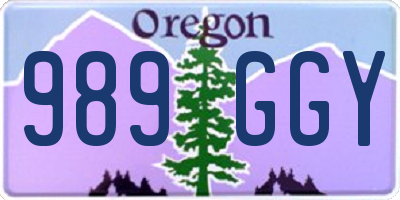OR license plate 989GGY