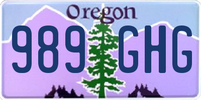 OR license plate 989GHG