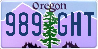 OR license plate 989GHT