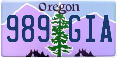OR license plate 989GIA