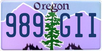 OR license plate 989GII