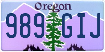 OR license plate 989GIJ