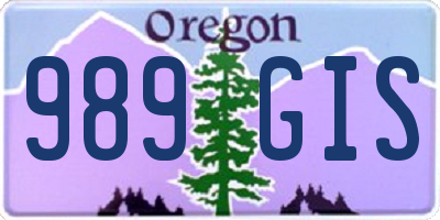 OR license plate 989GIS