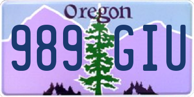 OR license plate 989GIU