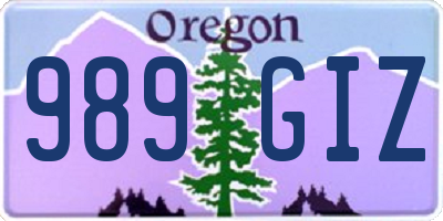 OR license plate 989GIZ