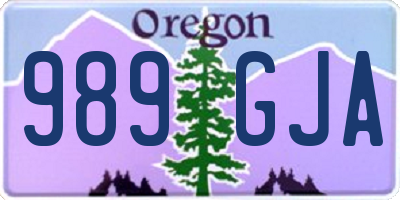 OR license plate 989GJA