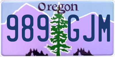 OR license plate 989GJM
