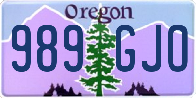 OR license plate 989GJO