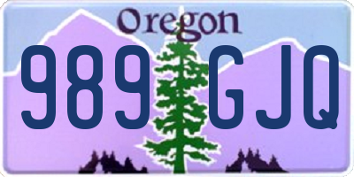 OR license plate 989GJQ