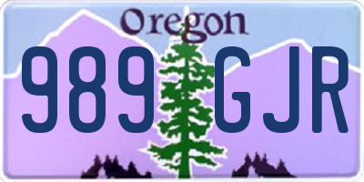 OR license plate 989GJR