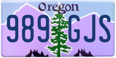 OR license plate 989GJS