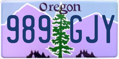 OR license plate 989GJY