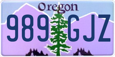 OR license plate 989GJZ