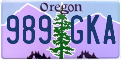 OR license plate 989GKA