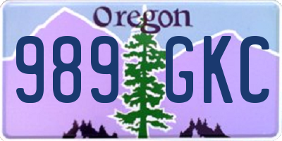 OR license plate 989GKC