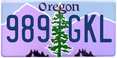OR license plate 989GKL