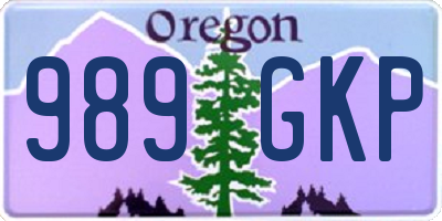 OR license plate 989GKP