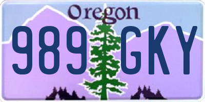 OR license plate 989GKY