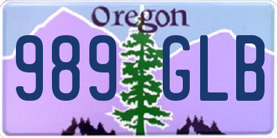 OR license plate 989GLB