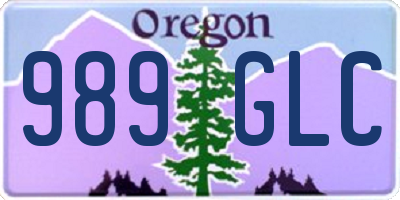 OR license plate 989GLC