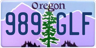 OR license plate 989GLF