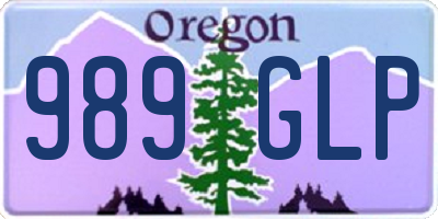OR license plate 989GLP