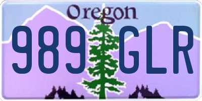 OR license plate 989GLR