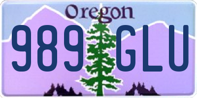 OR license plate 989GLU