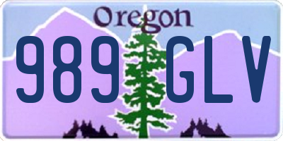 OR license plate 989GLV
