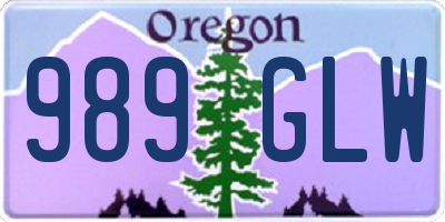 OR license plate 989GLW