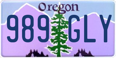 OR license plate 989GLY