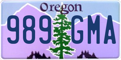OR license plate 989GMA