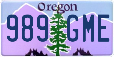 OR license plate 989GME