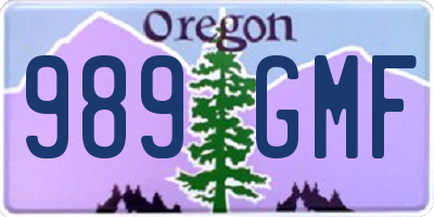 OR license plate 989GMF