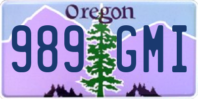 OR license plate 989GMI