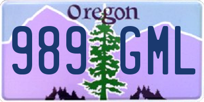 OR license plate 989GML