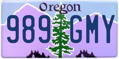 OR license plate 989GMY
