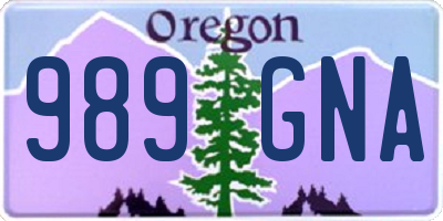 OR license plate 989GNA